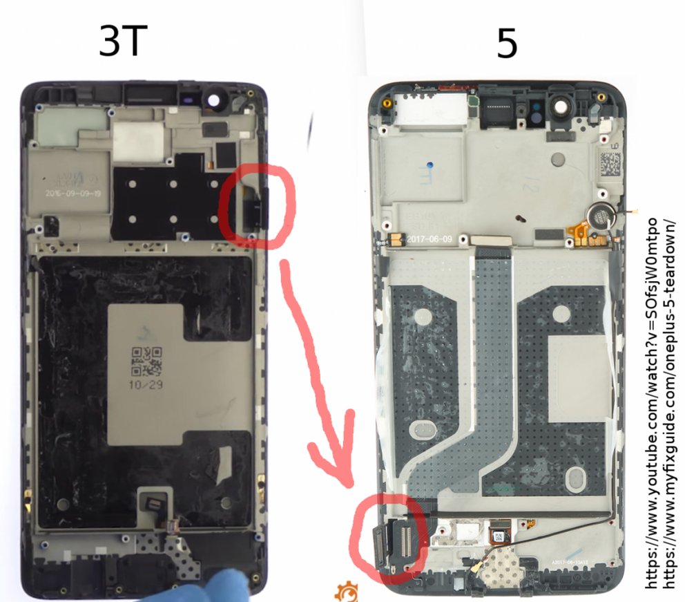 Der Display-Controller war im OnePlus 3T noch im oberen Bereich positioniert.