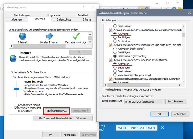 Hier aktiviert oder deaktiviert ihr ActiveX im Internet Explorer.