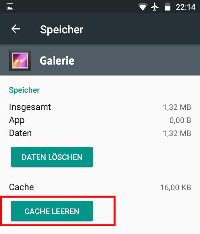 Hier könnt ihr den Cache der Galerie leeren.