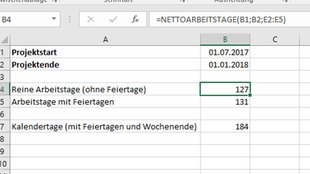 Excel: Arbeitstage & Datumsabstand berechnen