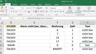 Excel: „Wenn Zelle (nicht) leer, dann...“ – Funktion