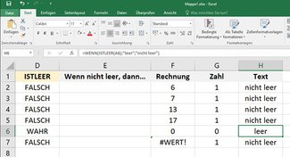 Excel: „Wenn Zelle (nicht) leer, dann...“ – Funktion