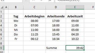 Excel: Uhrzeit richtig addieren & subtrahieren