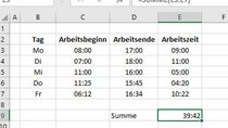 Excel: Uhrzeit richtig addieren & subtrahieren
