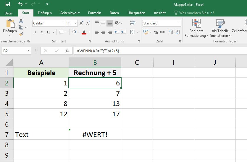 Excel „Wenn Zelle (nicht) leer, dann...“ Funktion