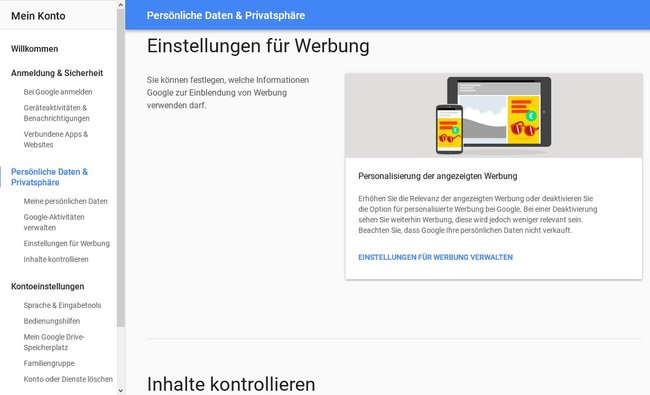 google-konto-einstellen