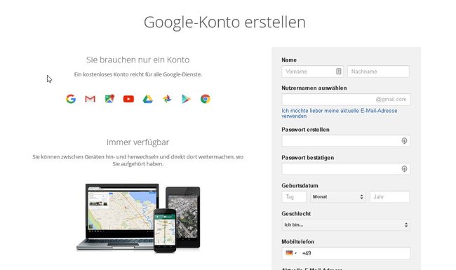 google-konto-erstellen