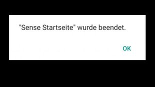 Lösung: „Sense Startseite“ wurde beendet