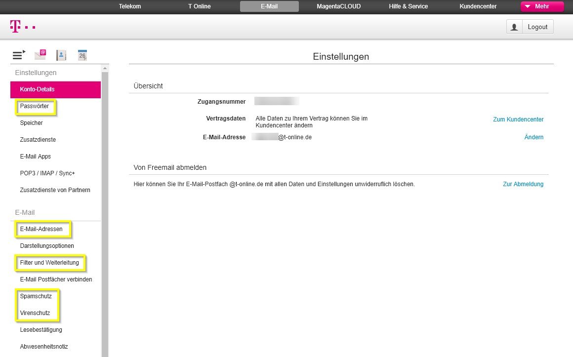 Mail e login kundencenter t-online t