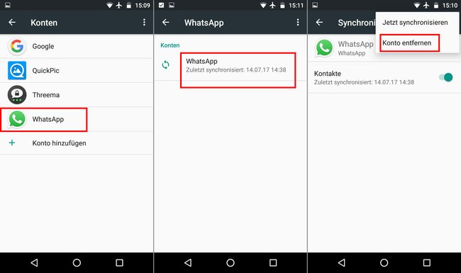 So entfernt ihr temporär das WhatsApp-Konto. (Bildquelle: GIGA)
