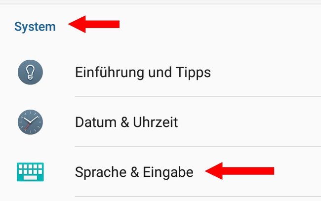 Android 6 Sprache ändern System Sprache Eingabe