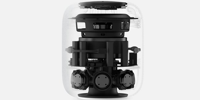 Apple HomePod: Sieben Hochtönern jeder mit einem eigenen Verstärker (Quelle: Apple)