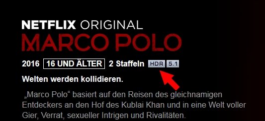 Auf unterstützten Geräten erkennt ihr am Logo, ob der Film HDR bzw. Dolby Vision unterstützt