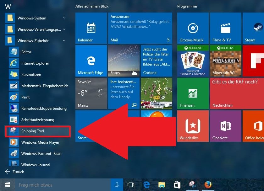 Windows 10 Hier Findet Ihr Das Snipping Tool