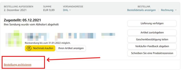 amazon-bestellung-verbergen