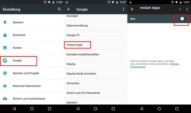 So deaktiviert ihr Instant-Apps
