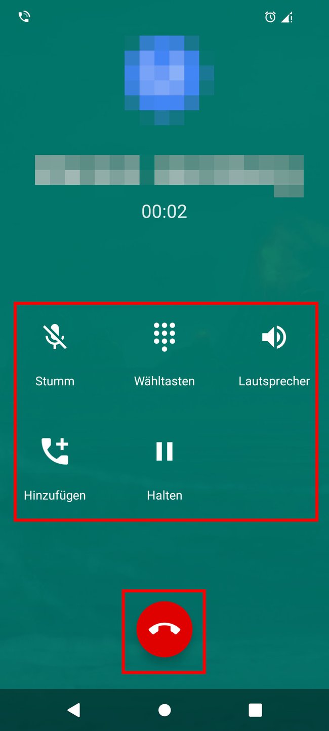 Diese Symbole werden auch während eines laufenden Telefonats angezeigt. (Bildquelle: GIGA)