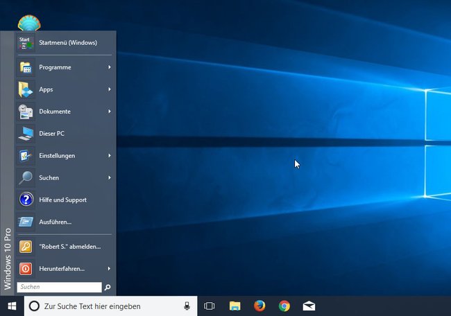 Das Startmenü aus Windows 95 / 98 in Windows 10