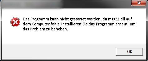 Die Datei mss32.dll wird für manche Programme benötigt