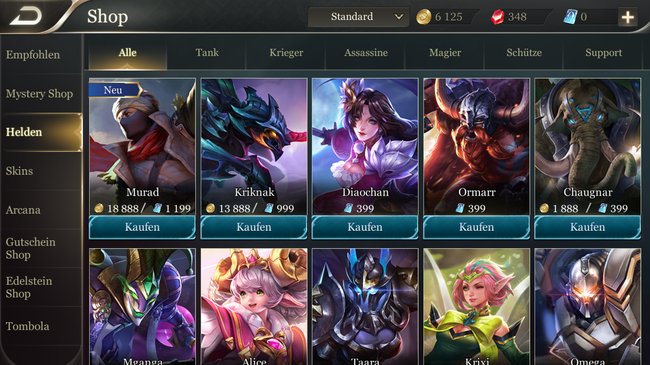 Arena of Valor beste helden