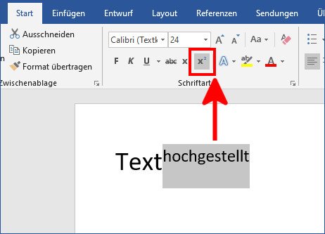 Word: Zahlen hochstellen – so geht's