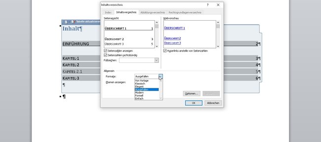 word-inhaltsverzeichnis nachtraeglich-formatieren