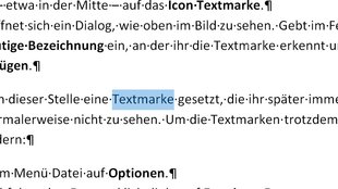 Word: Textmarke einfügen, verlinken und löschen