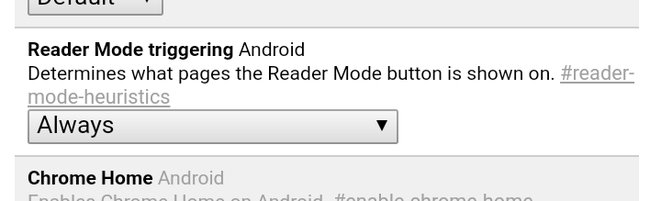 Chrome Reader-Mode triggering