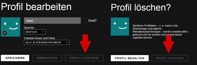 Netflix Profil löschen Browser