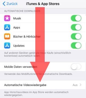 ios11 autoplay deaktivieren app store
