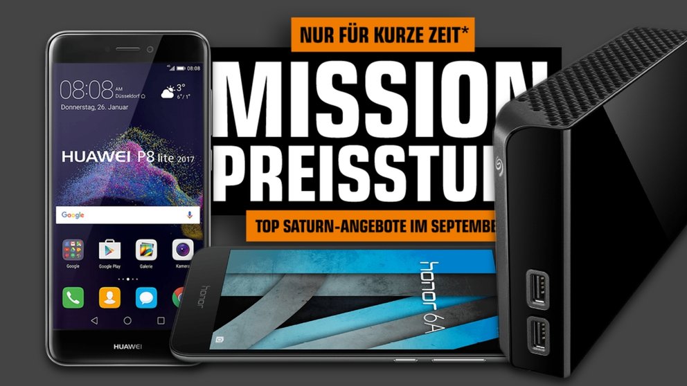 Mission Preissturz bei Saturn: Bestpreise für Seagate, Huawei & Honor