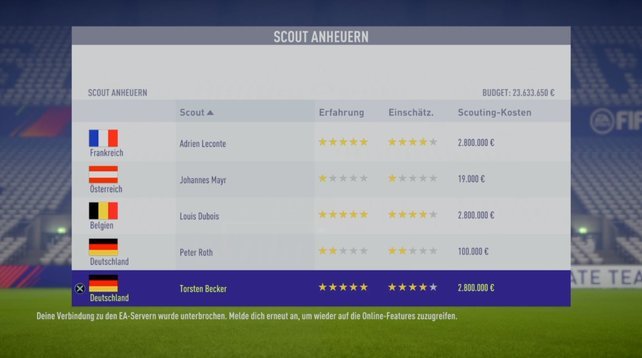 FIFA 18 Scouting