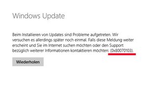Lösung: Windows-Fehler 0x80070103