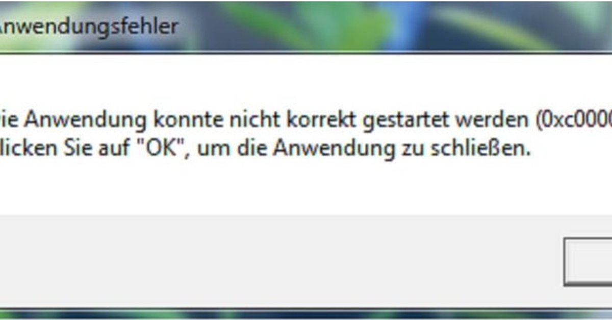 Losung 0xc0000005 Die Anwendung Konnte Nicht Korrekt Gestartet Werden - 