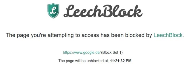 Seiten sperren Firefox Leechblock