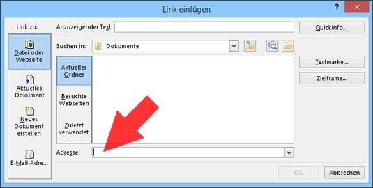 Word Hyperlink einfügen