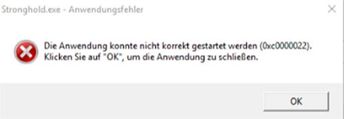 Der Fehler 0xc0000022 Bildquelle: answers.microsoft.com, Nutzer Cenk Weiss