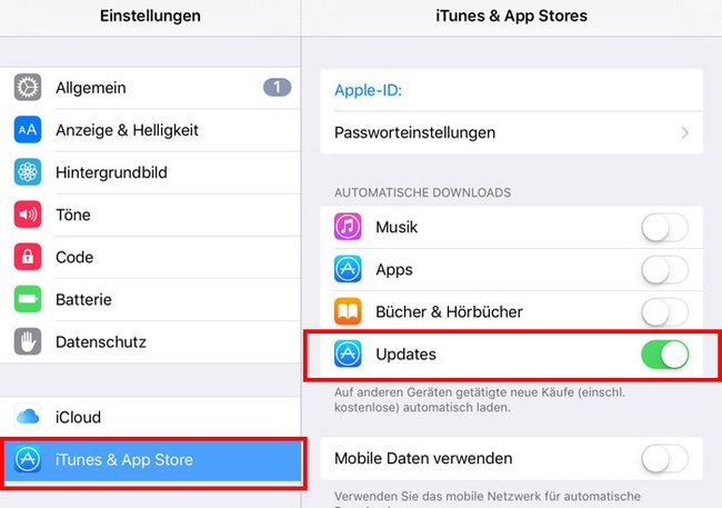 Hier deaktiviert ihr den iOS-Download. Bildquelle: iphone-ticker.de