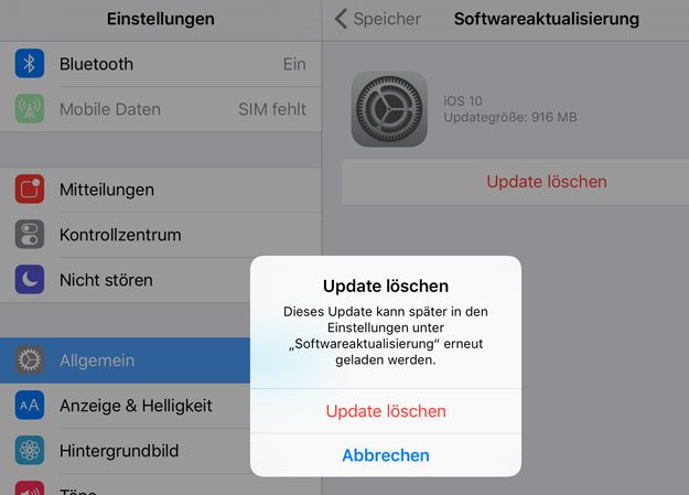 Hier löscht ihr bereits heruntergeladene iOS-Updates. Bildquelle: iphone-ticker.de