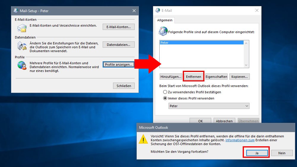 OutlookProfil löschen so geht