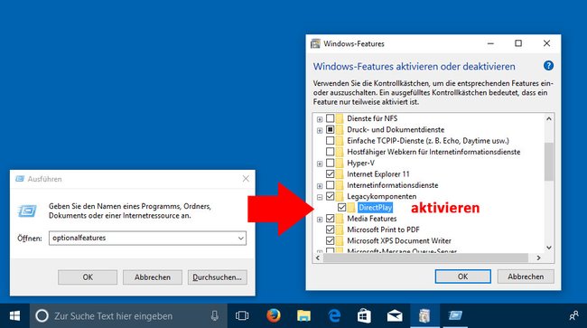 So aktiviert ihr DirectPlay in Windows