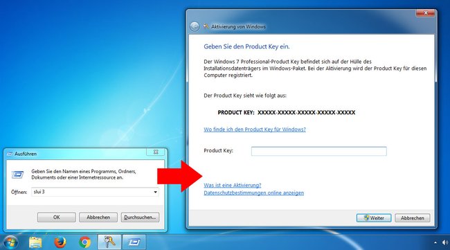 Hier aktiviert ihr Windows mit eurem Product-Key