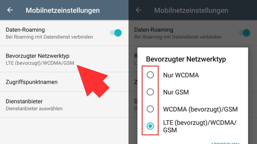 Android Netzwerltyp ändern 02