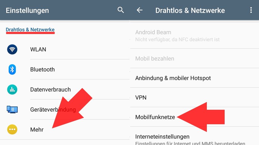 Android Netzwerltyp ändern