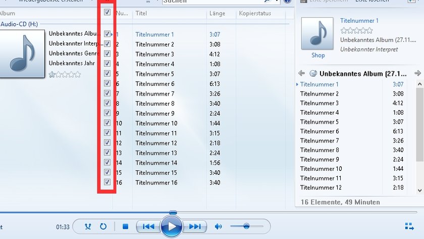 CD Rippen Windows Media Player 02