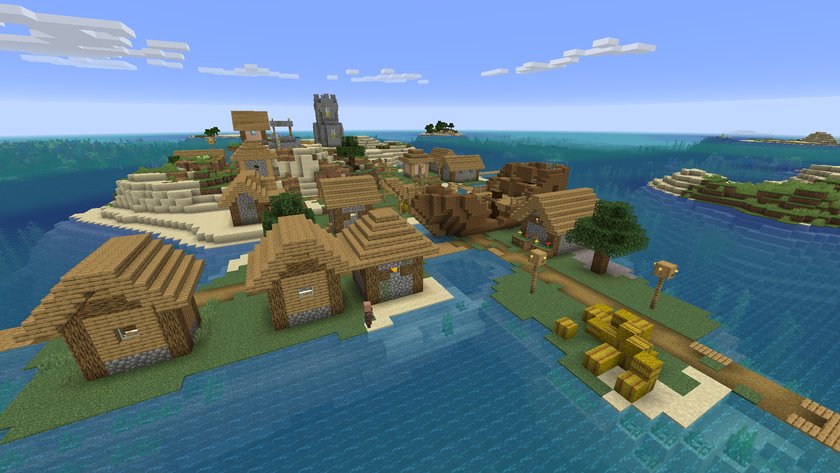 Seed mit Wasserdorf in Minecraft