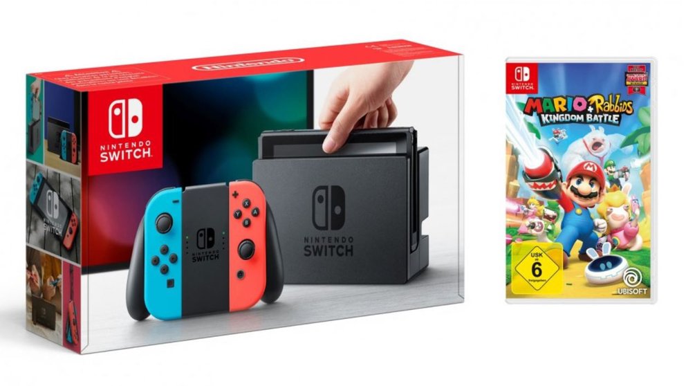 Nintendo Switch + Mario & Rabbids Kingdom Battle für 321 €