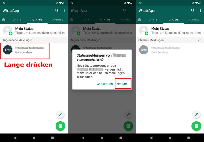 So könnt ihr den Status von Nutzern in WhatsApp verbergen. (Bildquelle: GIGA)