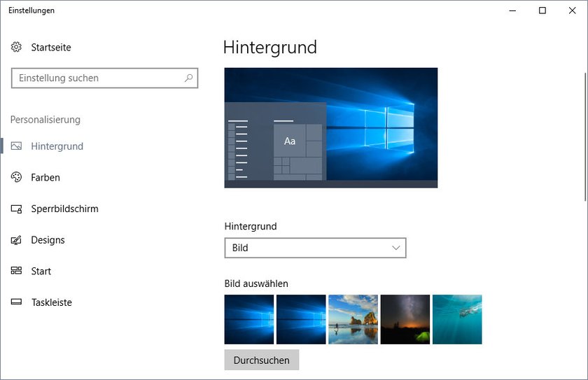 windows 10 hintergrundbild ändern