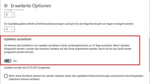 Windows-10-Updates für 35 Tage aussetzen